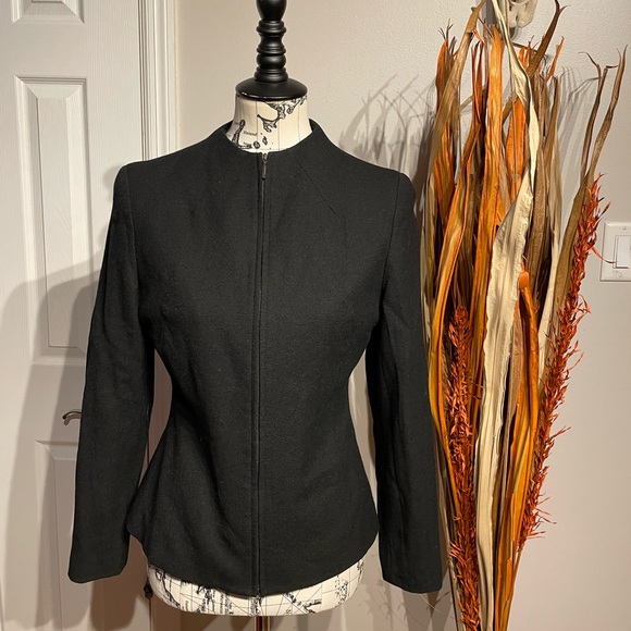 Vintage y2k Bill Blass Wool Zip Mock Fit Flare Ligh weight Work Winter Fall Rave - Picture 3 of 7